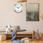 HITO 16" Silent Wall Clock Battery Operated Non Ticking Sweep Movement Glass Cover Silver Aluminum Frame, for Kitchen, Bedroom, Home Office, Living Room Decor