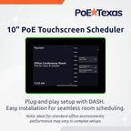 PoE Texas 10" Touchscreen Meeting Room Scheduler Tablet with Highly Visible LED Ring - Plug & Play PoE Office Conference Room Scheduler - Digital Display Syncs with Existing Business Calendar