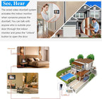 Wired Video Intercom System, 7 Inch Monitor and Aluminum Alloy Doorbell Camera, 2-Way Intercom Audio Video Doorbell Intercom Kits, Support Monitoring, Unlock indoor/outdoor for Home Security System
