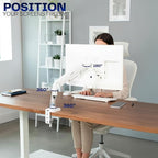 VIVO Single 17 to 32 inch Monitor Height Adjustable Counterbalance Mechanical Arm Desk Stand, Classic, Universal VESA Mount, White, STAND-V001OW
