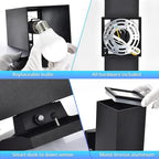 wowlite Outdoor Wall Light with Dusk to Dawn Sensor, 2700K Warm Light LED Up Down Sconce, Waterproof 13" Modern Square Matte Black Exterior Light Fixture Wall Mount for Porch Patio Garage, ETL Listed
