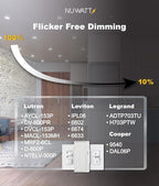 NUWATT 12 Pack, 4 Inch Ultra-Thin LED Recessed Lighting, 5CCT 2700K/3000K/3500K/4000K/5000K Selectable, 630LM, 9W, IC Rated, Dimmable Slim Panel Light, White Trim Canless Wafer with Junction Box, ETL