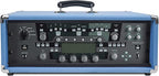 Sound Town Vintage 3U Amp Rack Case, 12.5" Depth with Rubber Feet, Dust Cover, Kickstand, Beau Blue (STVRC-3BL)