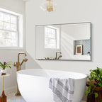CILIBER Beveled Bathroom Mirror, 30x48 Large Frameless Mirrors for Over Sink, Upgraded Shatterproof Beveled Frameless Vanity Mirror for Bedroom, Living Room and Entryway (Horizontal/Vertical)