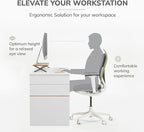 Anji Mountain Monitor Stand - Desktop Organizer & Laptop Riser, Ergonomic Monitor Riser, Space-Saving Monitor Stand for Desk, Durable Construction, Easy Assembly, Ideal for Home & Office,Natural