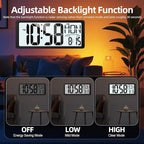 XREXS Large Digital Wall Clock Battery Operated with Backlight, 15" LED Large Display Timer with Temperature Date Week Auto DST Adjustable Brightness, Alarm Clock for Classroom, Livingroom, Office