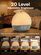 Zelaclock Sunrise Alarm Clock, White Noise Sound Machine, Sunlight Alarm Clocks for Bedrooms, 9 Natural Wake Up RGB Night Light, 30 Soothing Sounds for Heavy Sleepers, Baby, Kids, Adults