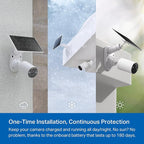 Tapo TP-Link SolarCam C402 Kit, Outdoor Battery Camera w/Solar Panel Base, Wireless, 1080P, Free Person Detection, SD/Cloud Storage, Color Night Vision, No Hub Needed, Works w/Alexa