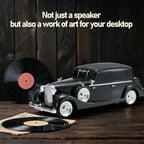 WS-1934 Retro Classic Car Bluetooth Replica Speaker – Wireless HD Sound with FM Radio,TWS Stereo,LED Party Lights,Built-in Microphone Hands-Free Call, Surprise Portable Gift for Party Use(Black)