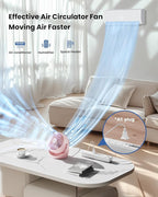 Gaiatop Desk Fan, 5-Inch Portable Electric Table Desktop Air Circulator Fans, Small but Powerful with 3 Speed 360° Adjustable Tilt for Cooling Home Dorm Office Bedroom Bathroom Kitchen, Pink