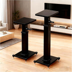 18.9-26.8in Height Adjustable Speaker Stands Pair up to 110lbs, Heavy Duty Bookshelf Speaker Stand Bookshelf Speaker Stand, Holds Bookshelf & Satellite Speaker Large Speaker (Black)