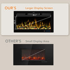 33" WiFi Electric Fireplace Inserts, Recessed and Wall Mounted Fireplace Heater W/Adjustable Flame Color & Brightness, Thermostat, 9H Timer, App and Remote Control, 750/1500W