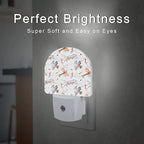 sndheke Funny Cartoon Airplanes Night Light, Retro Watercolor Planes Dusk to Dawn Night Light Plug in,0.5w Energy Saving Sleep Friendly NightLight for Kids Boys Girls Home Decor