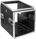 Sound Town Lightweight and Compact 10U ATA ABS Rack Case, with Slant Mixer Top, 24.5" Depth, 12U Top and 10U Side Spaces (STMR-A12X10U)