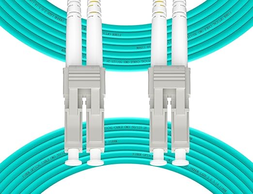 Fibergaga 10Pack-2M(7ft) OM3 LC to LC Fiber Patch Cable, Multimode Fiber Cable 50/125µm 10G/40G, OD-2.0mm Fiber Optic Cable Duplex LC to LC