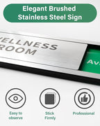 Bathroom Sliding Door Signs, Restroom Signs for Business Vacant Occupied Restroom Sign In Use/Available Slider Sign for Home Office Or Public Bathroom Door, Brushed Silver Stainless Steel