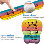 Mouse Pad Wrist Support and Keyboard Wrist Rest Set with Coasters, Today is a Good Day to Have a Good Day Inspirational Quote with Non-Slip PU Base Ergonomic Mousepad for Computer Laptop Home Office