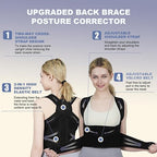 Posture Corrector for Women and Men Upgraded Back Brace, Adjustable Back Support for Upper and Lower Back Pain Relief, Shoulder Straightener for Hunchback, Scoliosis, Lumbar, Spine (Black, Large)