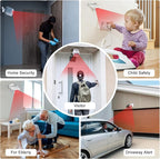 Wireless Motion Sensor Door Chime for Business Entry & Home Security - 500ft Range Motion Detector Alarm, 58 Tunes, 5 Volume Levels, LED Flash - Doorbell Alert for Office, Store, Elderly