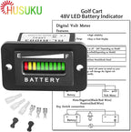 HUSUKU 48V led Battery Indicator 48 Volt Battery Meter led Voltmeter Gauge led Digital Voltmeter for Golf Cart Club Car EZGO Yamaha