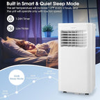 COSTWAY Portable Air Conditioner, 8000 BTU 3-in-1 Personal AC Unit with Built-in Dehumidifier, Fan Mode, Sleep Mode, 24H Timer, Remote Control, Cools up to 250 Sq. Ft for Bedroom