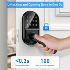 Smart keypad Door Lock with Handle，Fingerprint Keyless Entry Digital Lock with Built-in doorbell for Front Door,Bedroom,biometric Door knob