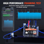 ANCEL BM200-US Car Battery Tester 12V Automotive Battery Monitor Bluetooth Auto Battery Load Tester with Cranking Charging Test Alarm Record Voltage History Voltmeter for Car/RV/Motorcycle/Truck/Boat
