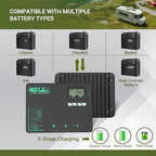 HQST 60 Amp MPPT Solar Charge Controller 12V/24V/36V/48V Negative Grounded Controller with Built-in Bluetooth and Lithium Battery Low Temperature Protection Function, Support Two Units in Parallel