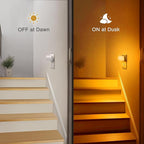 DORESshop Amber Night Light, Auto On/Off, 0-100 LM Adjustable Brightness, Dimmable Plug Into Wall Light Sensor Night Light for Kids Room, Bedroom, Stair Lights, Amber, 1W, 2 Pack