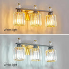 FDPBY Bathroom Vanity Lights 3-Light Sand Black Gold Modern Crystal Vanity Light Fixtures Over Mirror Crystal Bathroom Vanity Lighting Fixtures