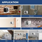 ALORAIR 260 CFM Stainless Steel Crawl Space Vent Fan - Air Out Crawlspace Ventilation Fan with Humidistat Dehumidistat, IP55 Exhaust with Isolation Mesh for Foundation Basements Garage Attic