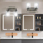 DIKAIDA Bathroom Vanity Light, 2-Light Nickel Modern Matte Wall Sconce Lighting with Clear Glass Shade, Wall Lights,Bath Vintage Wall Mounted Lamps for Mirror Bedroom Living Room