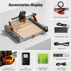 Artsian 01 CNC Router Machine 300W Spindle Power, 0.01mm Precision, 4-Axis Intelligent Controller, 420×420mm Workspace, Aluminum, Brass, Wood, Plastic, PCB Professional Desktop CNC Engraver