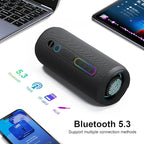YOLOEMOT Portable Speaker Bluetooth, Powerful Deep Bass, Wireless Stereo Pairing, IPX7 Waterproof Dustproof,12H Playtime, Portable Outdoor Speaker for Travel, Sport, Party, Biking (Black)