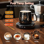 Coffee Mug Warmer & Best MOM Ever Mug Set, Electric Coffee Cup Warmer for Desk 8H Auto Shut Off, Tea Beverage Coffee Warmer with 4 Temperature Setting, Women Mother Birthday Mom Gift from Daughter Son