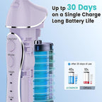 Leominor Water Dental Flosser Pick for Teeth, 300ML Portable Oral Irrigator Upgraded Tank Removable,IPX7 Waterproof, Rechargeable Travel Teeth Cleaner, Professional Electric Flossing Machine(T-Purple)