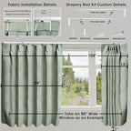 SmartWings Automatic Curtain Opener with Drapery, Motorized Vertical Blinds with Remote, Electric Closet Doors Sliding Panels Compatible with Alexa Google Homekit, 90% Blackout Light Green