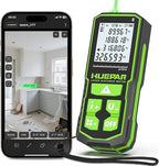 Huepar 330Ft Green Laser Measurement Tool with APP Control, Rechargeable Bluetooth Distance Meter ±1/16" High Accuracy, Angle Sensor, Multiple Modes, IP54 Waterproof Durable for Home & Construction