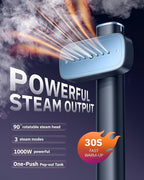 OGHom Steamer for Clothes, 110-240V Travel Steamer & Iron 2 in 1, 1000W Powerful Steam, Portable Handheld Garment Wrinkle Remover, 30s Fast Heat-Up with 3-mode Steam Control, for Global & Europe-Blue