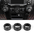 JeCar Air Conditioner Button Trim Cover Aluminum Alloy Knob Cover Fit for Toyota 4Runner 2010-2023, Black