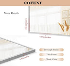 30x40In Silver Bathroom Mirror for Wall, Brushed Nickel Rectangle Mirrors with Metal Frame, Bathroom Rectangular Mirror Modern Wall Mirror for Bedroom Living Room, Hangs Horizontal or Vertical