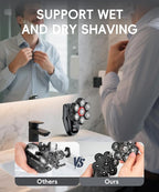 MALEGEBAZ Head Shaver for Bald Men：IPX8 Waterproof 7D Magnetic Electric Head Shaver with LED Display, USB-C Fast Charge, Travel Lock & 5 Attachments, Valentines Day Gifts for him,Black