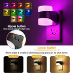 L LOHAS LED Colored Night Lights Plug into Wall, 3 Brightness Level, 1W Low Power Nightlight with Auto On/Off Sensor, Ideal for Living Room, Bathroom, Bedroom, Kids Room, 2 Pack