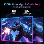 KTC 27 Inch 4K MiniLED Gaming Monitor, UHD 3840x2160 Dual Mode (4K 160Hz/FHD 320Hz), HDR 1400, Fast IPS, Type-C 65W, KVM, VESA, Tilt & Swivel & Height Adjustable, White, M27P6