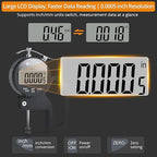 Neoteck Digital Thickness Gauge (Silver-Black, 0-1"/0.0005")