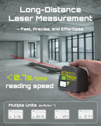 2-in-1 Laser Tape Measure, Inkerma 130Ft/40m Laser Measurement Tool & 16Ft/5m Measuring Tape, Digital Laser Tape Measure with M/in/Ft/Ft+in Units, LCD Display, Self-Locking Tape, Belt Clip