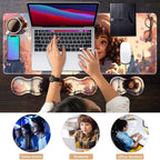 Ergonomic Keyboard Wrist Rest & Mouse Pad Wrist Rest Set, Large XXL Gaming Desk Mat 31.5"x 11.8" with Memory Foam, Easy Typing Pain Relief for Office & Home, Cute African American Girl