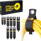 Heavy-Duty Wrap-It Storage Straps, Assorted 9 Pack - Hook and Loop Extension Cord Organizer Hanger, Cord Wrap Keeper, Cable Straps for Cords, Hoses, Rope, RV, Boat and Garage Storage and Organization