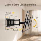 Mounting Dream Long Arm TV Wall Mount for 37-75 Inch TV, Corner TV Wall Mount with 32” Long Extension, Full Motion TV Mount Swivel & Tilt, Fits Max VESA 600x400mm,100 lbs, 16”,18”,24” Studs MD2285-LA