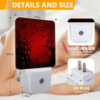 GANTINIR Halloween Night Light, Plug-into Red Black Red Black Bats Spider Ghost Nightlight White LED Lamp, Energy Efficient Decor Desk Lamp for Bedroom Hallway Stairs Bathroom